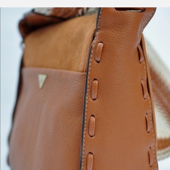 SAM EDELMAN NWOT Leather Emma Wide Crochet Strap Crossbody Shoulder Bag - Picture 4 of 6